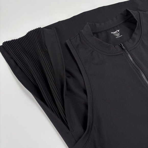 MockNeck Half-Zip Pleated Athletic Mini Dress LP M Tennis Pickleball Golf Preppy - Picture 2 of 8